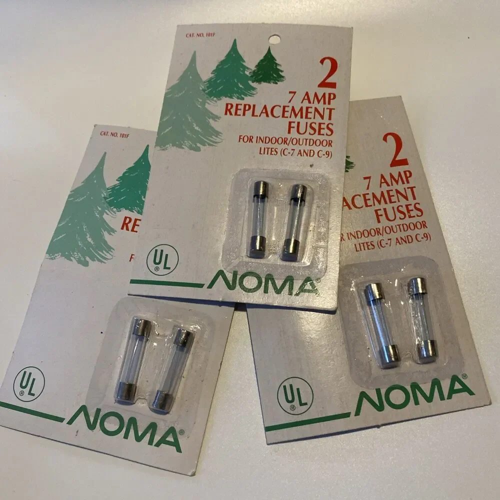 Vintage NOMA 7 Amp Replacement Fuses 3 Packs With 2 Each New NOS For C-7 & C-9